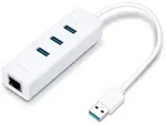 TP-Link USB 3.0-Hub und Gigabit Ethernet Adapter UE330 3 USB-Ports, 1000 Mbit/s LAN,