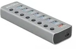 Delock USB 3.2 Gen 1 Hub mit 7 Ports + 1 Schnellladeport + 1 USB-CTM PD 3.0 Port mit