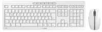 CHERRY Stream Desktop Set Recharge , kabelloses Maus & Tastatur-Set, grau-wei&szlig;