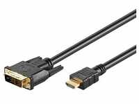 Goobay 3m HDMI / DVI-D Kabel 19pol. [HDTV (1080p), vergoldete Kontakte, angespritzte