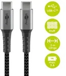 Goobay USB-C auf USB-C mit Metallsteckern, grau, 2m