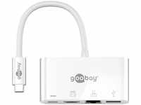Goobay 62105, Goobay USB-C Multiport-Adapter HDMI+Ethernet, PD, weiß - erweitert ein