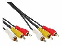 InLine® Cinch Kabel, Audio/Video, 3x Cinch, Stecker / Stecker, 10m