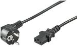 Goobay Stromkabel 1,5m Schutzkontakt C13 Schwarz [abgewinkelt, 250V]