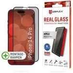 DISPLEX Privacy Full Cover Panzerglas 10H f&uuml;r iPhone 14 Pro Eco-Montagerahmen,