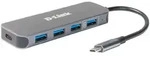 D-Link DUB-2340 USB-Hub mit Ladefunktion 1x USB-C mit PD, 3x USB-A 3.0, 1x USB-A 3.0