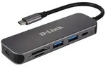 D-Link DUB-2325 USB-Hub mit Kartenleser 1x USB-C, 2x USB-A 3.0, 1x microSD Slot, 1x