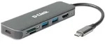 D-Link DUB-2327 USB-Hub mit HDMI, Kartenleser und Ladefunktion 1x USB-C mit PD, 2x
