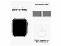 AppleWatch S9 Edelstahl Cellular 41mm Silber Milanaise