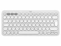 Logitech Tastatur PEBBLE KEYS 2 K380S, weiß Schlanke, minimalistische