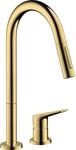 hansgrohe 2-Loch-Sp&uuml;ltisch-Einhebelmischer 34822990 mit Ausziehbrause,...