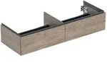 Geberit One Waschtisch-Unterschrank 505076006 133,2x50,4x47cm, 2 Schubladen, Nussbaum
