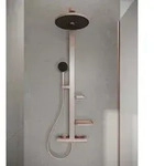 Ideal Standard Alu+ Duschsystem BD583RO mit Ceratherm Thermostat, 2 Ablagen, Rose