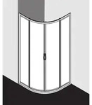 Kermi Viertelkreis-Gleitt&uuml;r N2R530901811K 90 x 185 cm Radius 55 cm, silber