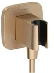 hansgrohe FixFit Porter Q Schlauchanschlu&szlig; 26887140 f&uuml;r Handbrause, brushed bronze