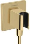 hansgrohe Fixfit Wandanschluss 26889990 eckig, mit Brausehalter, polished gold optic