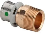 Viega Sanfix-P &Uuml;bergangsst&uuml;ck 304782 16 mm x R 3/4, mit SC-Contur, Rotguss