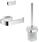 Emco Loft WC-Set 059800102 chrom, Papierhalter ohne Deckel, B&uuml;rstengarnitur und
