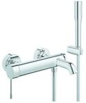 Grohe Essence Wannenarmatur 25249001 1/2", Wandmontage, mit Brausegarnitur,...