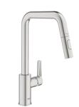 Grohe Start K&uuml;chenarmatur 30631DC0 supersteel, hoher Auslauf, Dual Sp&uuml;lbrause