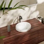 hansgrohe Xuniva Einbauwaschtisch 60155450 400x400mm, mit Hahnloch/&Uuml;berlauf, wei&szlig;