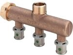 Viega Sanfix-P Verteiler 309206 Rotguss, 16mmxG 3/4 - 3-fach, SC-Contur