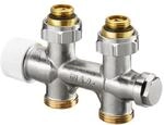 Oventrop Multiblock T Anschlussblock 1184033 f&uuml;r 1 und 2-Rohr, Messing,