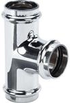 Viega T-St&uuml;ck 622312 DN 32, mit Muffen, O-Ringen, Kupfer verchromt