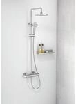 Hansa Hansabasic Duschsystem 55350110 mit Thermostat, k&uuml;rzbar, Regenbrause,