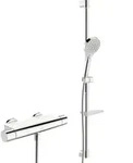 Hansa Hansaoptima Duschsystem 48130331 mit Thermostat, Wandmontage (2-Loch), chrom