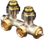 Oventrop Zweirohr Armatur Multiblock T 1184084 f&uuml;r 2-Rohr, Messing, Eckform