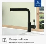 Villeroy und Boch Steel Shower Window K&uuml;chenarmatur 96990106 45x275mm, schwarz matt