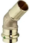 Viega Sanpress Bogen 110949 22 mm, 45&deg;, Rotguss oder Siliziumbronze, SC-Contur,