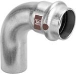 Viega Temponox Bogen 808945 22 mm, 90Grad, Stahl, nicht rostend, Einsteckende,