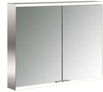 Emco prime Aufputz-Lichtspiegelschrank 949706324 800x700mm, 2-t&uuml;rig, aluminium/weiss