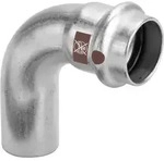 Viega Temponox Bogen 809782 54 mm, 90Grad, Stahl, nicht rostend, Einsteckende,