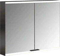 Emco prime Aufputz-Lichtspiegelschrank 949713524 800x700mm, 2-t&uuml;rig, schwarz/spiegel