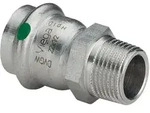 Viega Sanpress Inox &Uuml;bergangsst&uuml;ck 436483 22mmxR 1/2, Stahl nichtrostend, Mehrkant,