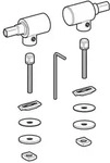 Geberit Ersatz Edelstahlscharniere 598114000 zu WC Sitz Joly 571005000 vor BJ