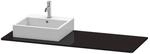 Duravit XSquare Konsole XS060GL4040 140x55cm, mit 1 Ausschnitt, links, schwarz
