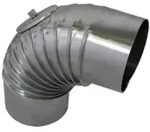 Bertrams Alu Bogen 14BG90-110KV 90&deg;, &Oslash; 110 x 1 mm, gerippt, mit...