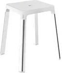 Keuco Axess Hocker 35082010051 Sitzfl&auml;che 338mm, verchromt/wei&szlig;
