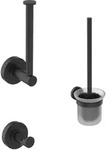 Ideal Standard IOM Accessoires Paket A9246XG Silk Black, Papierrollenhalter, Haken,