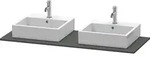 Duravit XSquare Konsole XS063GB4949 140x55cm, mit zwei Ausschnitten, Graphit...