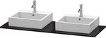 Duravit XSquare Konsole XS063GB4040 140x55cm, mit zwei Ausschnitten, schwarz