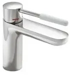 Hewi AQ Waschtischarmatur AQ1.12M1024097 verchromt, Griff lichtgrau, rund,...