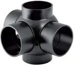 Geberit Pe Dreifach-Kugelabzweig 368605161 DN 125/100, 88,5Grad, Anschl&uuml;sse...