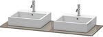 Duravit XSquare Konsole XS063GB8989 140x55cm, mit zwei Ausschnitten, Flannel...
