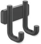 Hewi Serie 480 Doppelhaken 480.90.00160DC pulverbeschichtet, schwarz matt