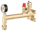 Caleffi Gef&auml;&szlig;anschlussgruppe 336630 3/4"x3 bar, Messing, bis 20 kW, mit